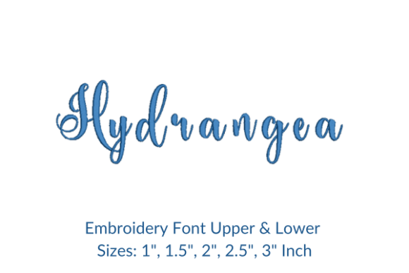 Hydrangea Font Embroidery Design